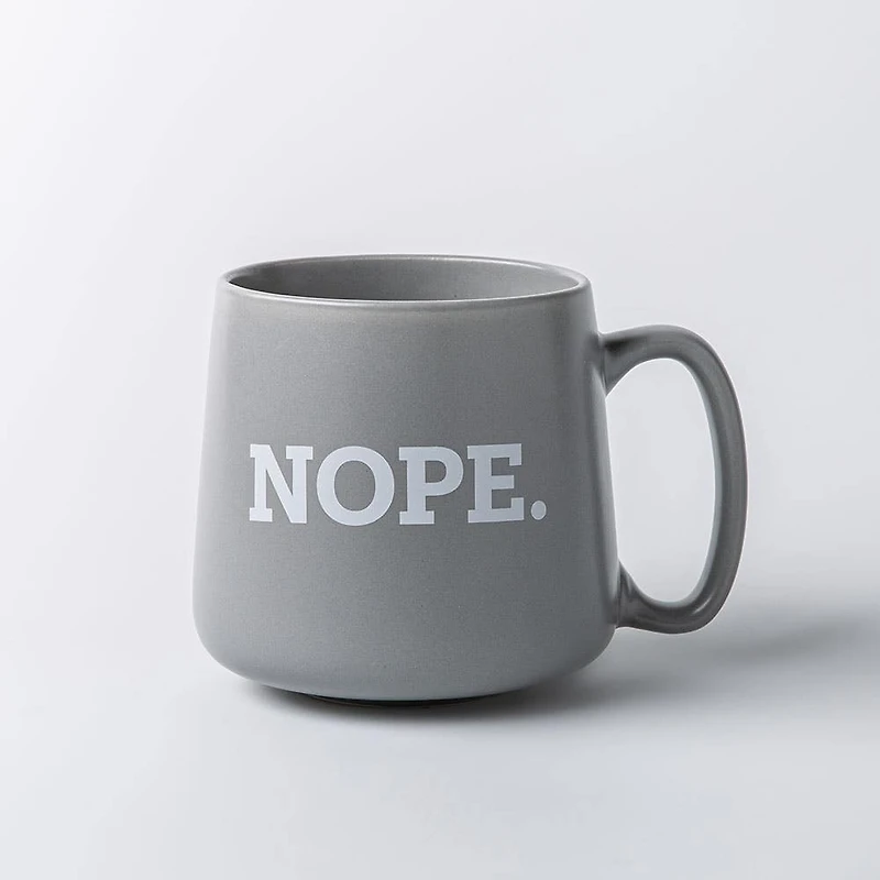 KSP Hug 'Nope.' Porcelain Mug 20oz./580ml (Grey)