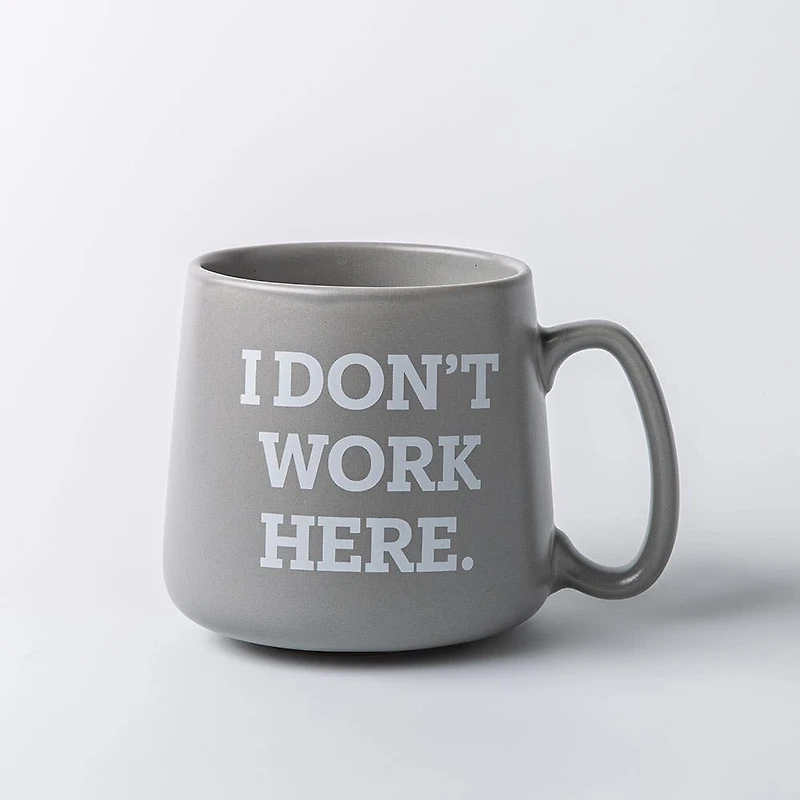 KSP Hug 'I Don't Work Here' Porcelain Mug 20oz./580ml (Grey)