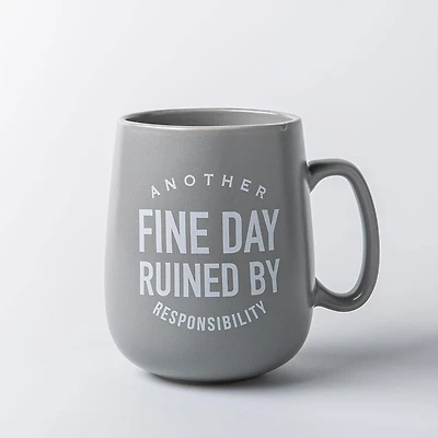 KSP Jumbo Belly 'Fine Day Ruined' Porcelain Mug 26oz. (Grey)