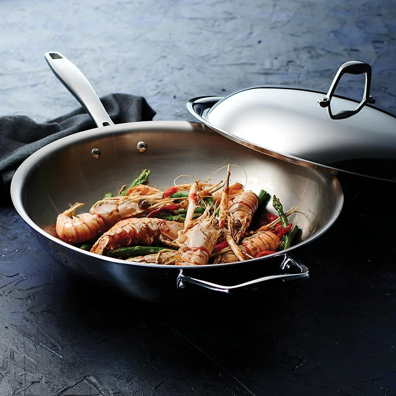 Tramontina Sea-Gourmet Wok with Lid (Stainless Steel)