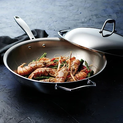 Tramontina Sea-Gourmet Wok with  Lid (Stainless Steel)