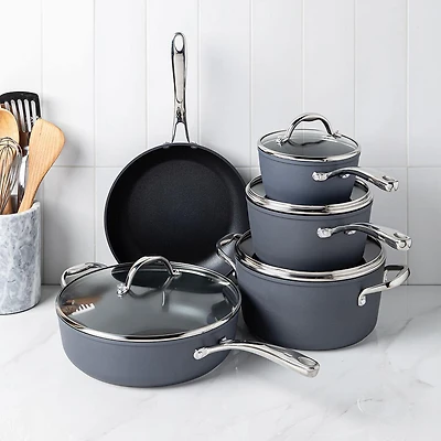 Tramontina Gourmet Non-Stick Cookware Combo - Set of 9 (Black/SS)