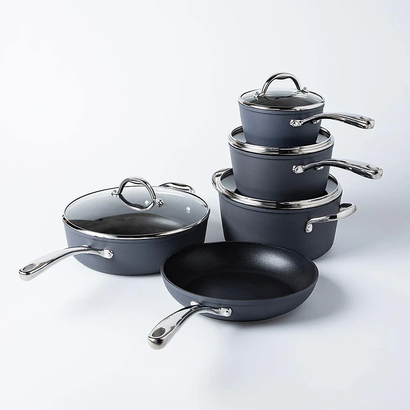 Tramontina Gourmet Non-Stick Cookware Combo - Set of 9 (Black/SS)