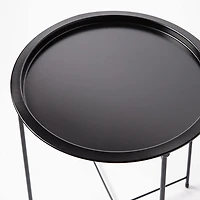 ITY Folding Side Table Metal Black 18.5" D x 20" H