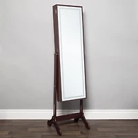 KSP Sophia Floor Mirror LED Jewelry Cabinet (Brown) 48 x 40 x 161 cm