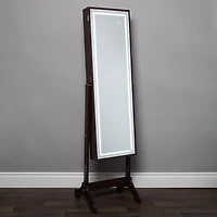 KSP Sophia Floor Mirror LED Jewelry Cabinet (Brown) 48 x 40 x 161 cm