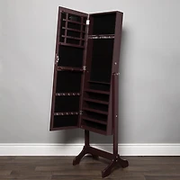 KSP Sophia Floor Mirror LED Jewelry Cabinet (Brown) 48 x 40 x 161 cm