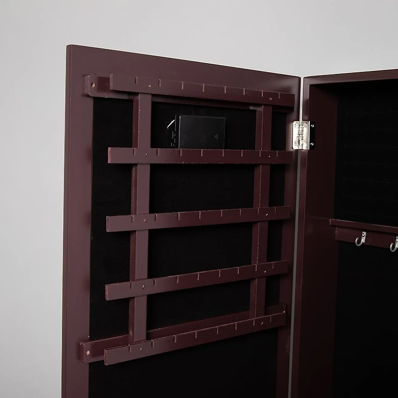 KSP Sophia Floor Mirror LED Jewelry Cabinet (Brown) 48 x 40 x 161 cm