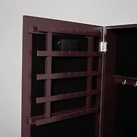 KSP Sophia Floor Mirror LED Jewelry Cabinet (Brown) 48 x 40 x 161 cm