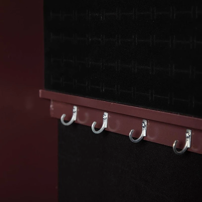 KSP Sophia Floor Mirror LED Jewelry Cabinet (Brown) 48 x 40 x 161 cm