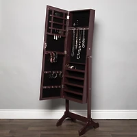 KSP Sophia Floor Mirror LED Jewelry Cabinet (Brown) 48 x 40 x 161 cm