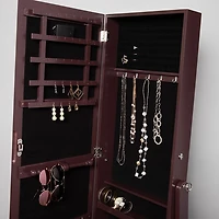 KSP Sophia Floor Mirror LED Jewelry Cabinet (Brown) 48 x 40 x 161 cm