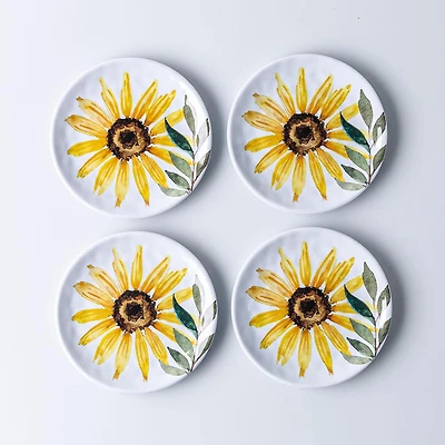 KSP Nibble 'Sunflower' Melamine Tidbit Plate - Set of 4