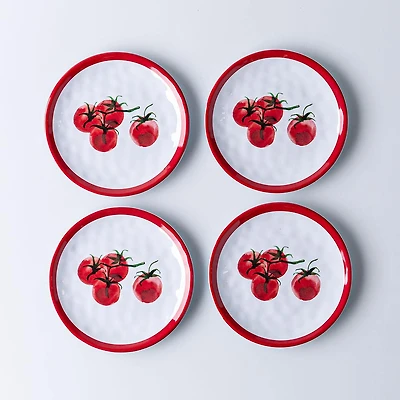 KSP Nibble 'Tomato' Melamine Tidbit Plate - Set of 4