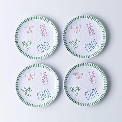 KSP Nibble 'Sayings' Melamine Tidbit Plate - Set of 4
