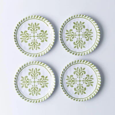 KSP Nibble 'Verde' Melamine Tidbit Plate - Set of 4