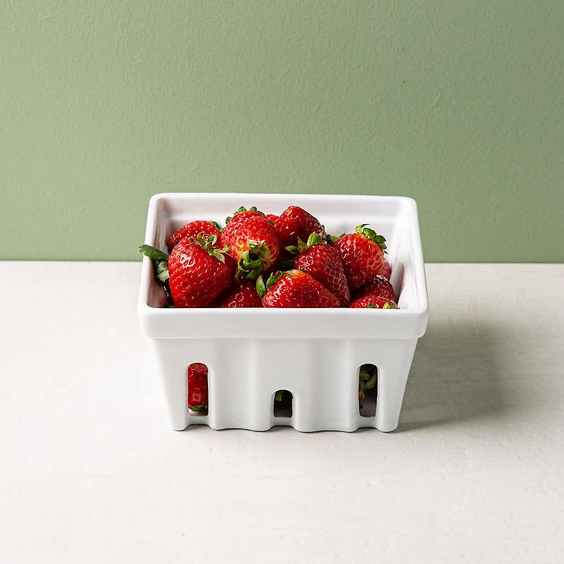Bia Ceramic Berry Basket 5.5 x 2.95" (White)