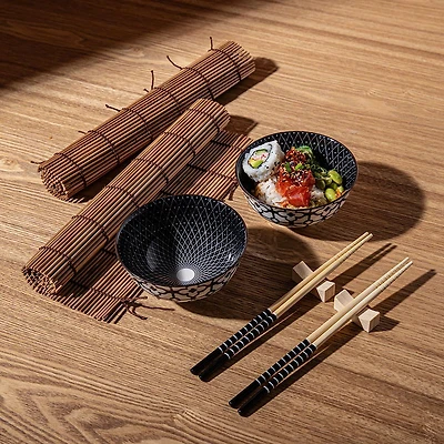 KSP Maki Sushi Set with Bowls - Set of 8