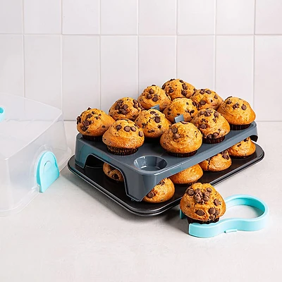 Ezy Storage Portable '24-Cavity' Cupcake and Muffin Carrier (Clear)