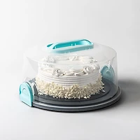 Ezy Storage Portable 'Round' Plastic Cake Carrier with Lid (Clear)