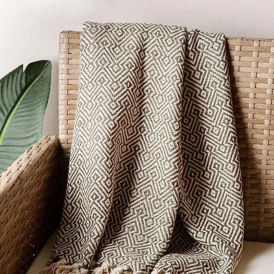 KSP Diamante Recycled Cotton Throw 50 x 60" (Green)
