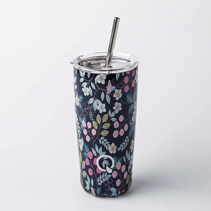 KSP Quench 'Flowers' Double Wall Tumbler with Straw 20oz.