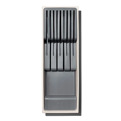 OXO Good Grips Compact Drawer Knife Organizer (White/Grey)