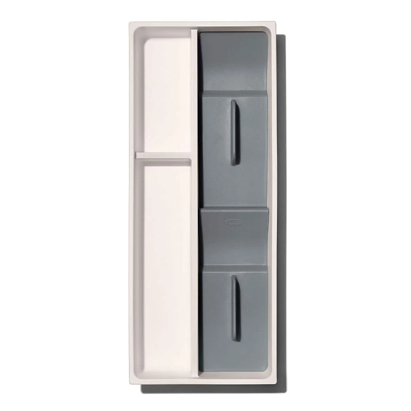 OXO Good Grips Compact Drawer Cutlery Organizer (White/Grey)