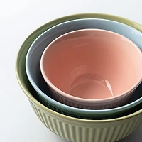 KSP Willow 'Ribbed' Mixing Bowl - Set of 3 (Pink/Blue/Green)