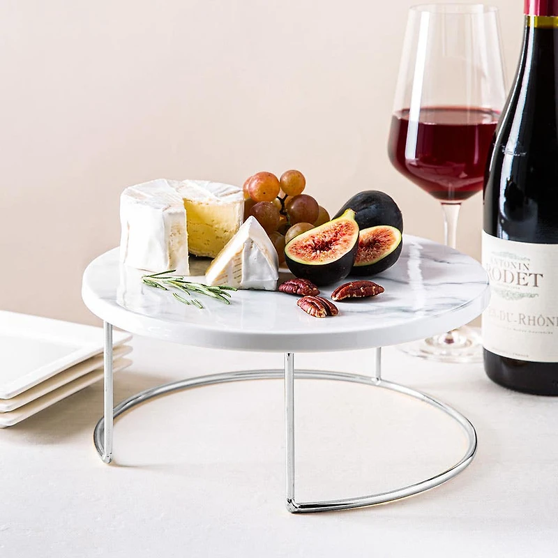 KSP Porcelain Marble Server Small 24cm dia. x 9.5cm h (Silver)