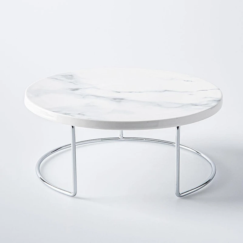 KSP Porcelain Marble Server Small 24cm dia. x 9.5cm h (Silver)