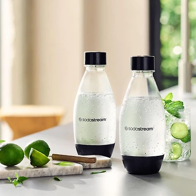 Sodastream Fuse2 Plastic Soda Bottle - Set of 2 (Clear/Black)