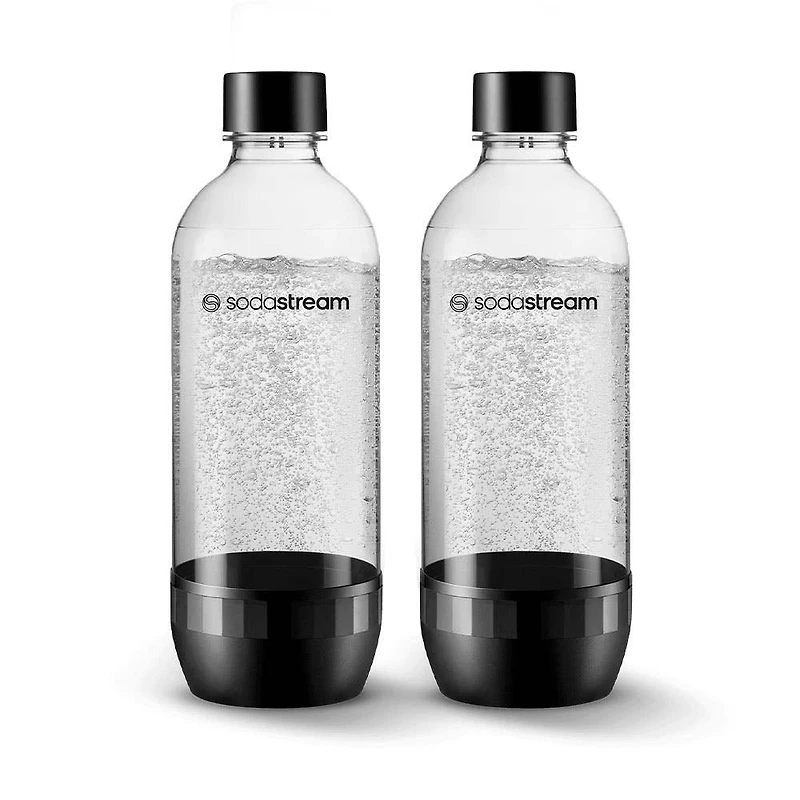 Sodastream Classic Plastic Soda Bottle - Set of 2 (Clear/Black)