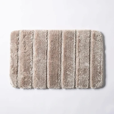 Harman Luxe Ribbed Memory Foam Bathmat - Taupe (20x32")