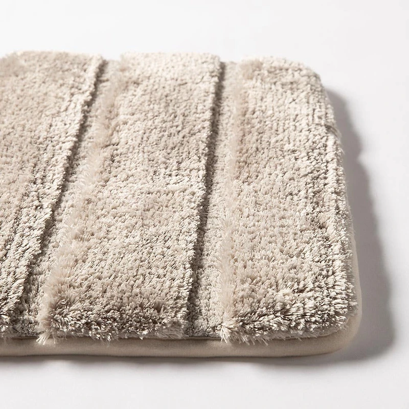 Harman Luxe Ribbed Memory Foam Bathmat - Taupe (20x32")