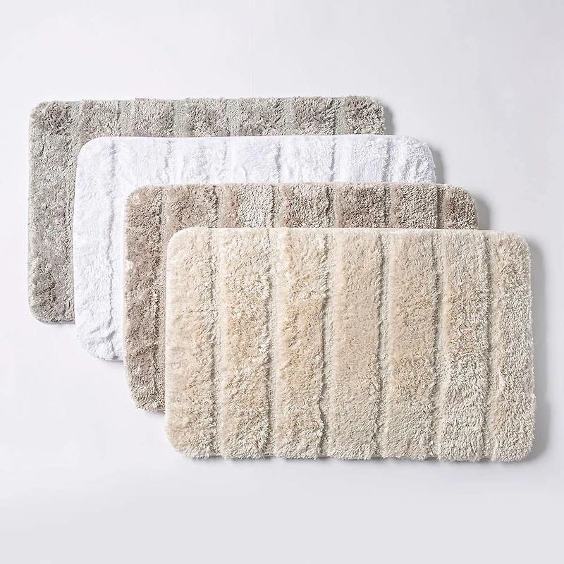 Harman Luxe Ribbed Memory Foam Bathmat - Taupe (20x32")