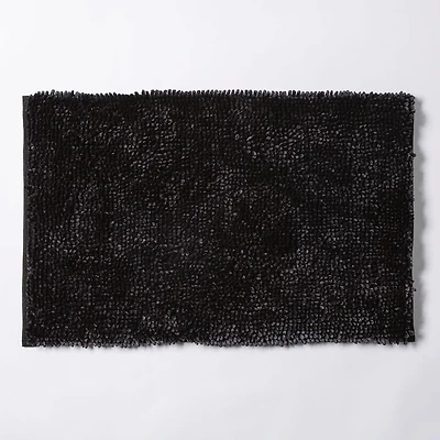 Harman Luxe Chenille Memory Foam Bathmat - Black (20x32")