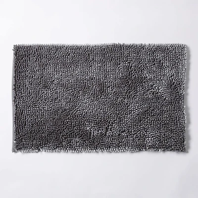 Harman Luxe Chenille Memory Foam Bathmat - Charcoal (20x32")