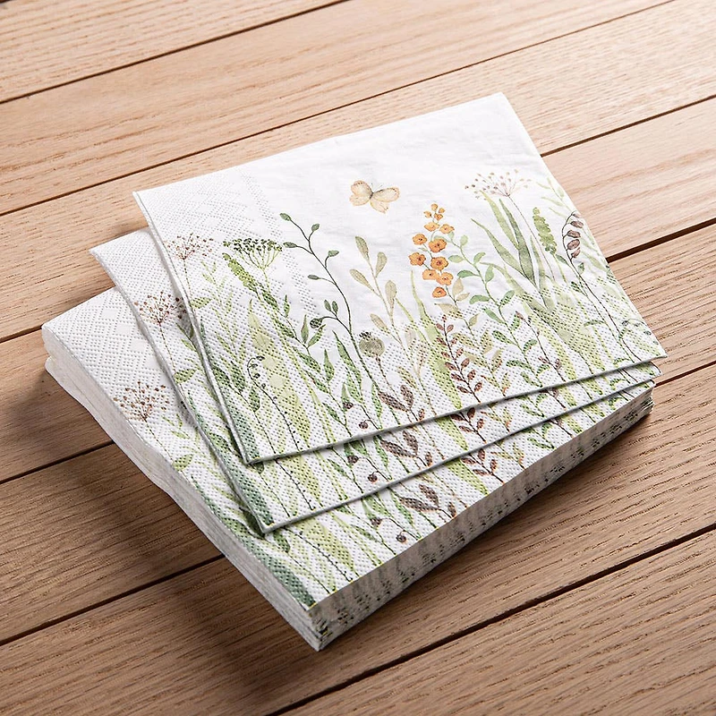 Harman 3-Ply 'Flower Border' Paper Napkin - Set of 20