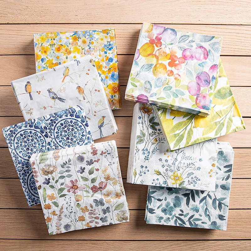 Harman 3-Ply 'Flower Border' Paper Napkin - Set of 20