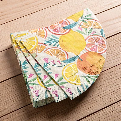 Harman 3-Ply 'Citrus' Wedge Shaped Paper Napkin - Set of 20