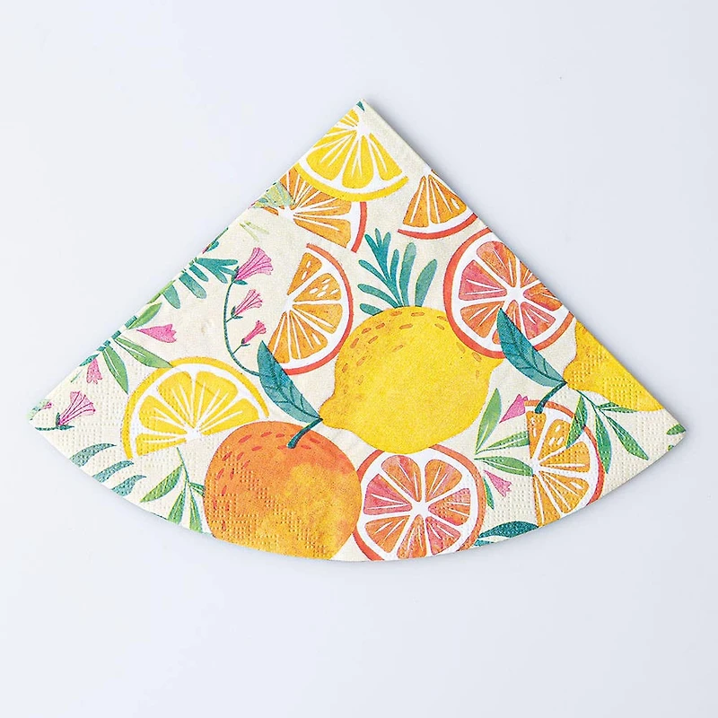 Harman 3-Ply 'Citrus' Wedge Shaped Paper Napkin - Set of 20