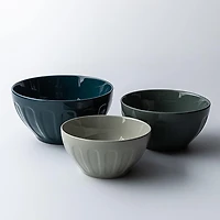 KSP Heirloom 'Faceted' Mixing Bowl - Set of 3 (Green)