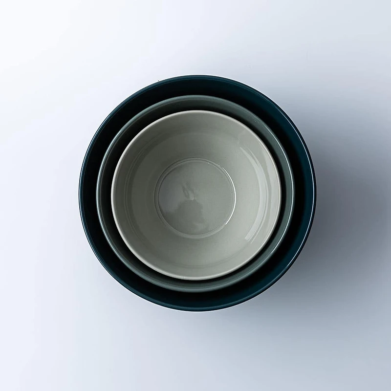 KSP Heirloom 'Faceted' Mixing Bowl - Set of 3 (Green)