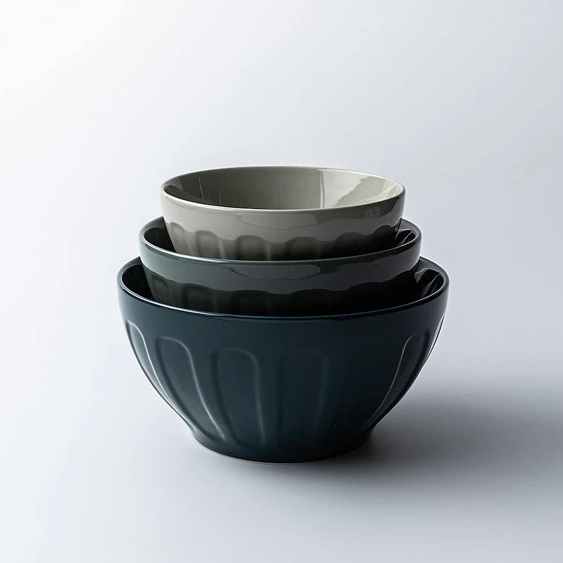 KSP Heirloom 'Faceted' Mixing Bowl - Set of 3 (Green)