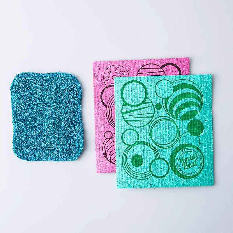 Universal Stone Simply Clean Swedish Cloth & Scrubber Combo - Set/3