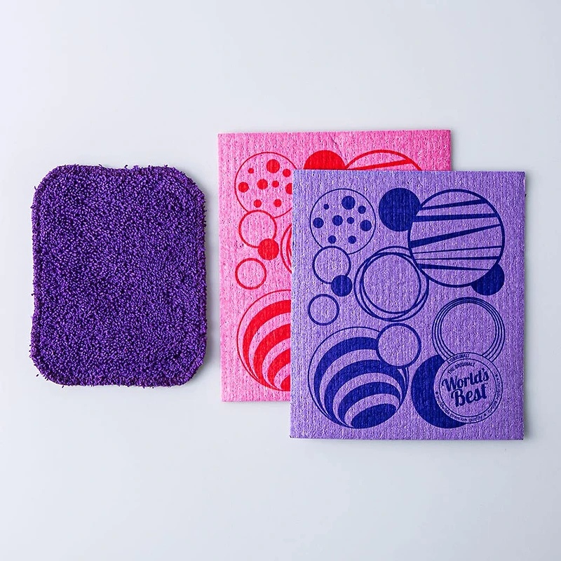 Universal Stone Simply Clean Swedish Cloth & Scrubber Combo - Set/3