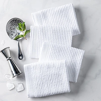 Harman Goods & Textiles Bar Mop Dish Cloth - Set of 4 (White)