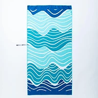 Waci Fast Drying 'Waves' Microfiber Beach Towel 30 x 60" (Blue/White)