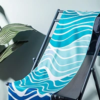 Waci Fast Drying 'Waves' Microfiber Beach Towel 30 x 60" (Blue/White)